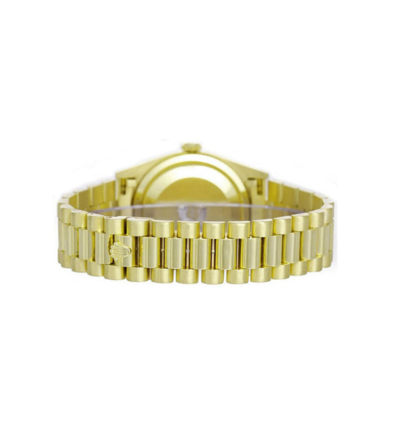 Rolex Day Date President Yellow Gold Factory Diamond Bezel Green Index Dial 18348 - Image 2