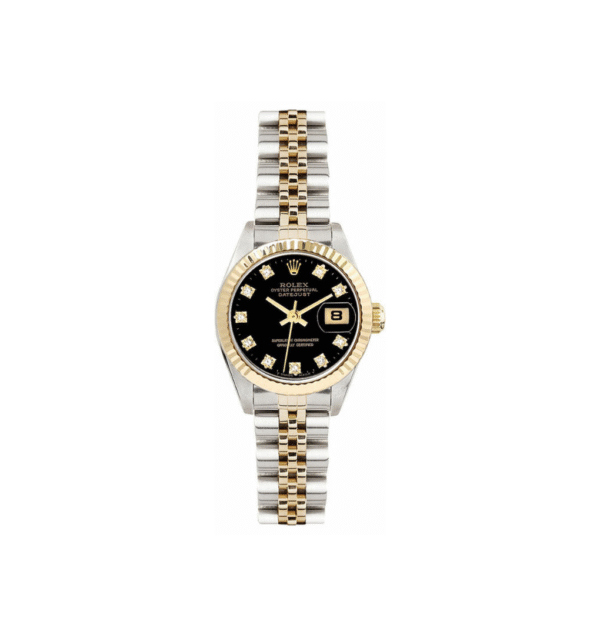 Rolex Women's New Style Steel Datejust with Black Roman Dial